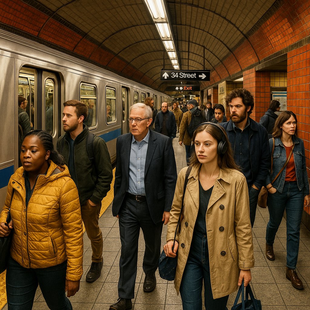 Busy Subway Station Scene