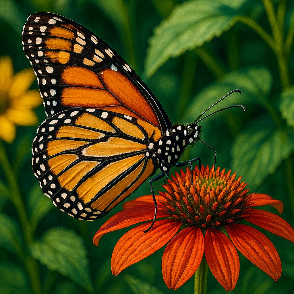 Butterfly Resting on Vibrant Blossom