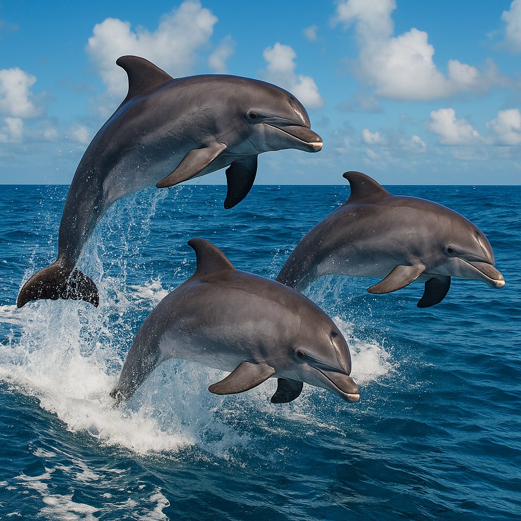 Dolphins Leaping in the Ocean