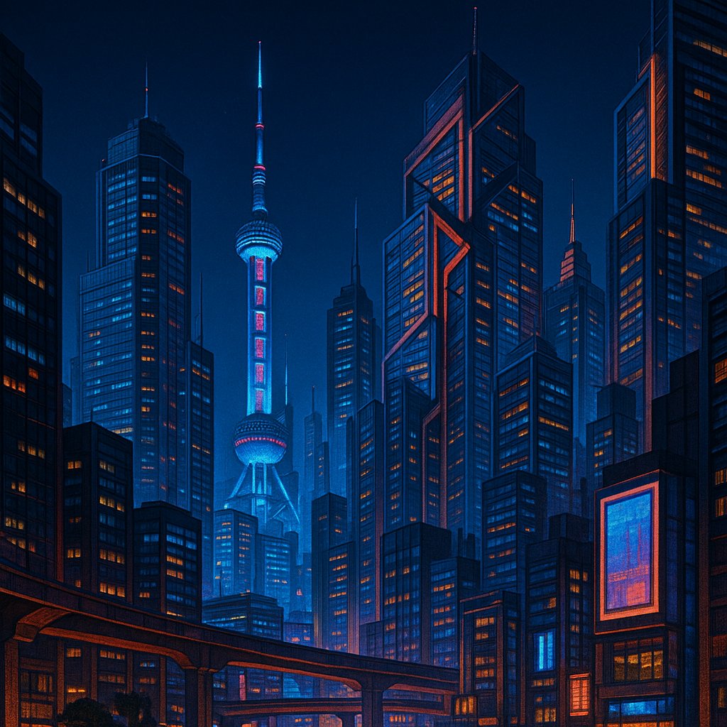 Futuristic Night Skyline