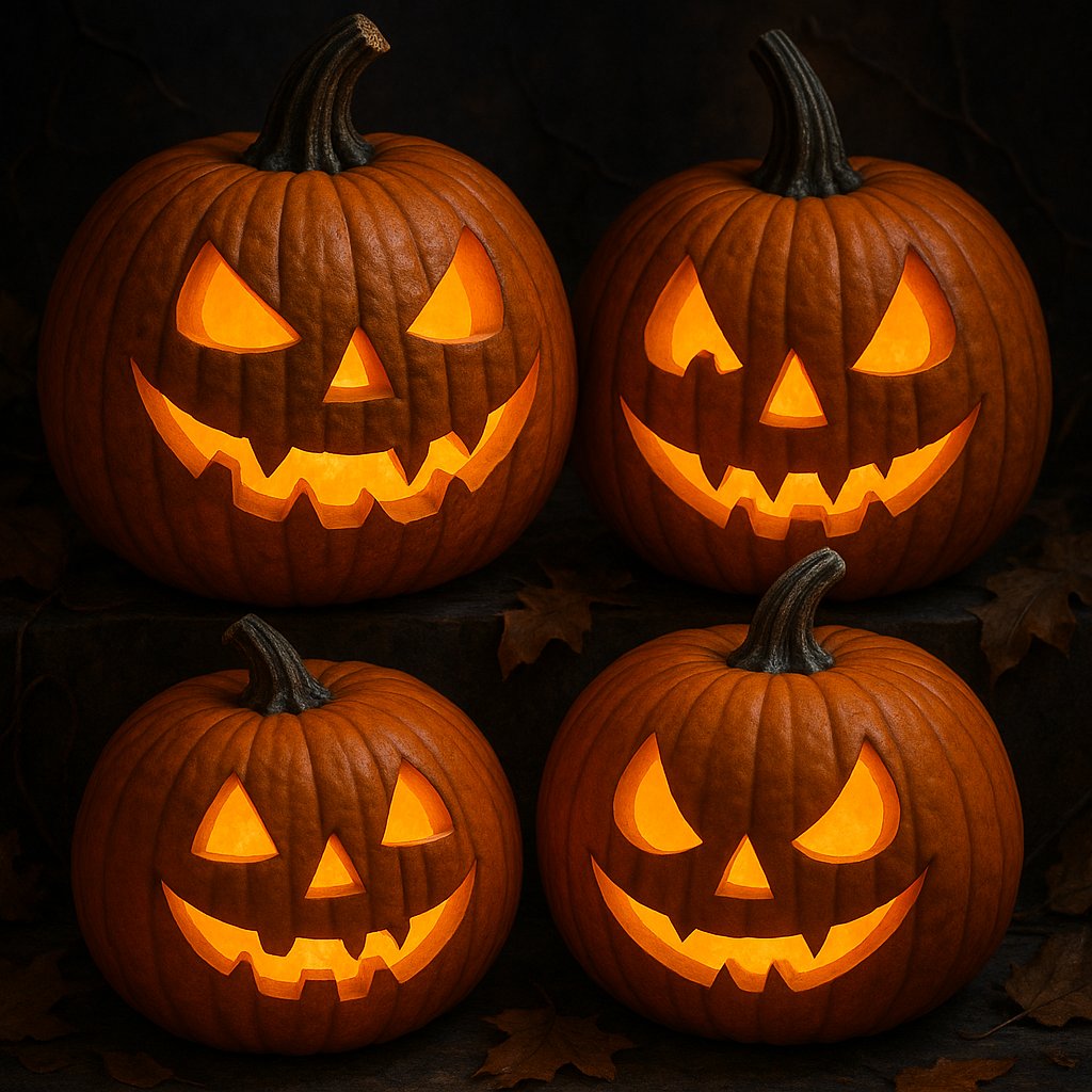 Glowing Halloween Pumpkins