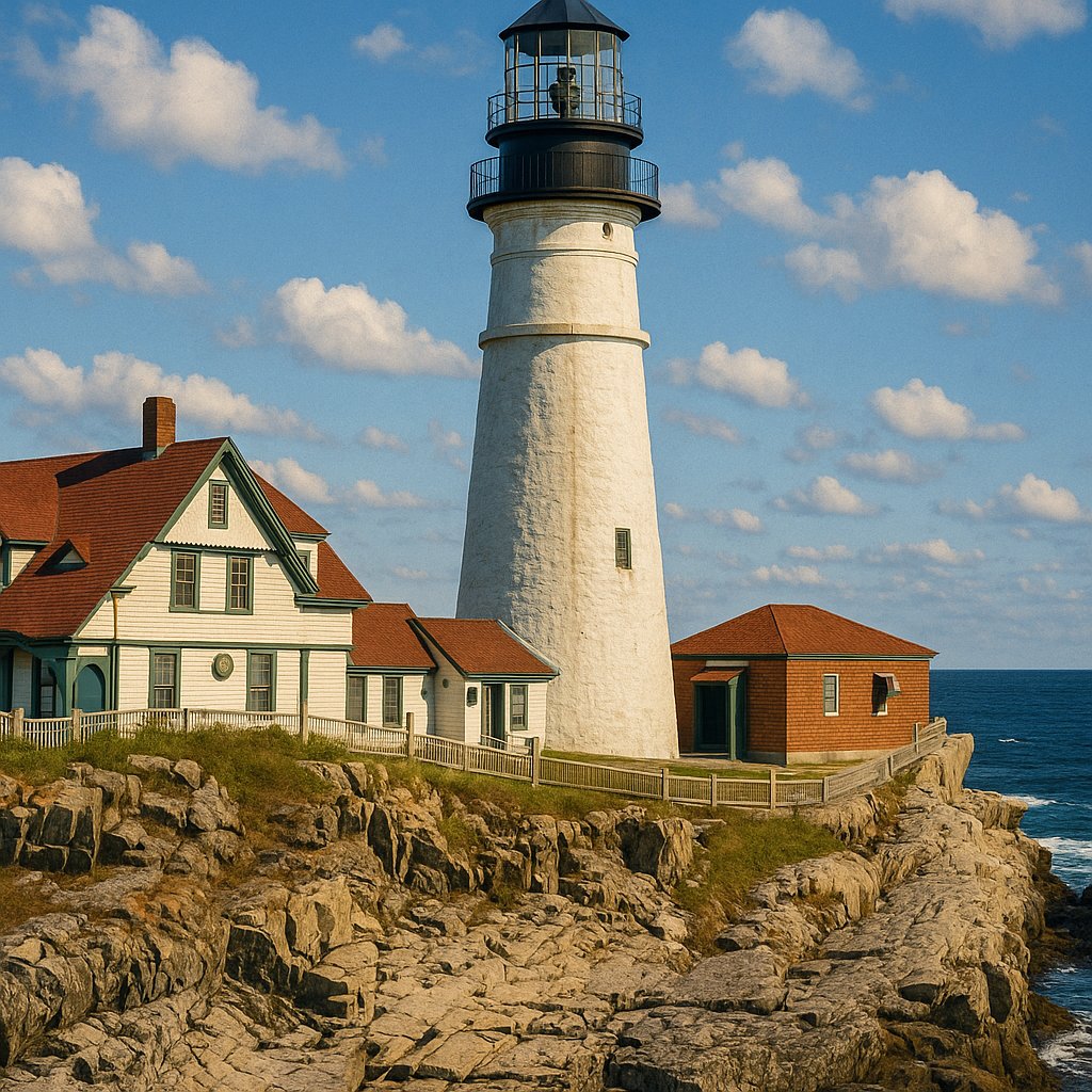 Lighthouse on a Rocky Shore