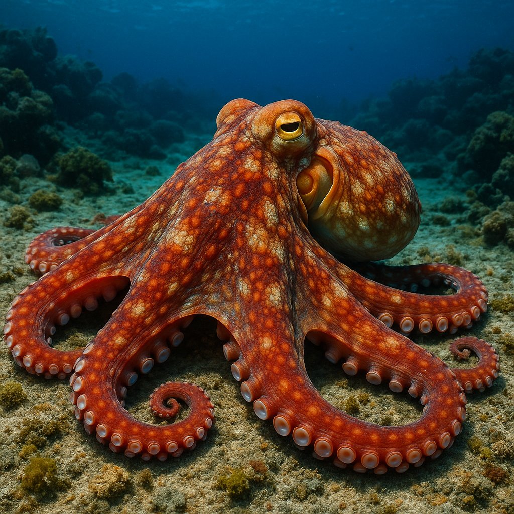 Majestic Octopus on Ocean Floor