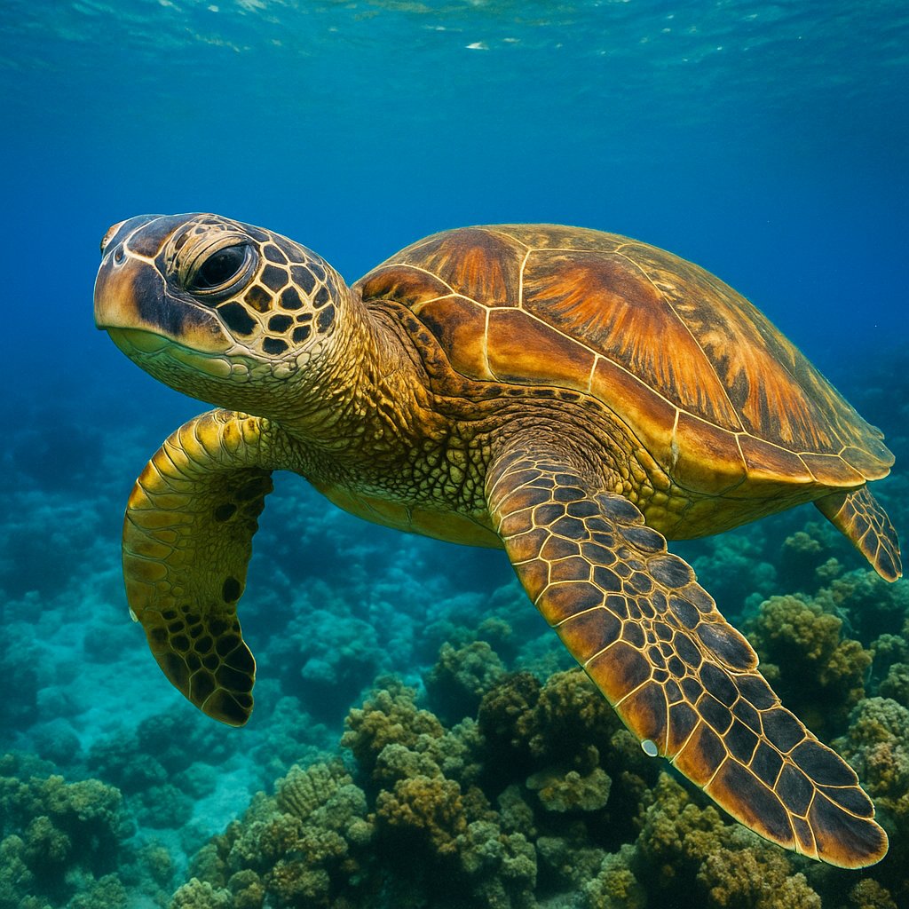 Majestic Sea Turtle Underwater