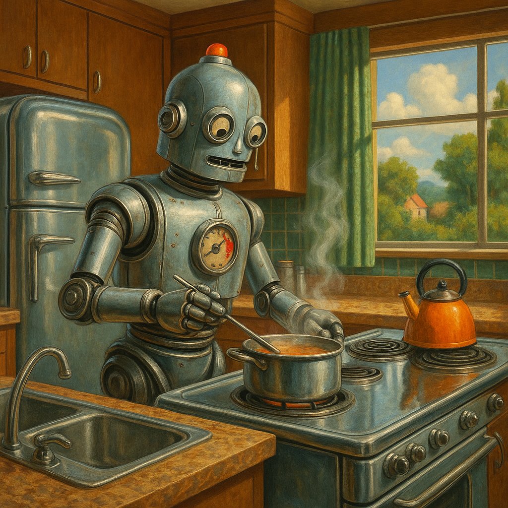 Retro Robot Chef in Action