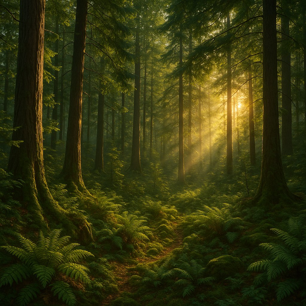 Sunlit Forest Serenity