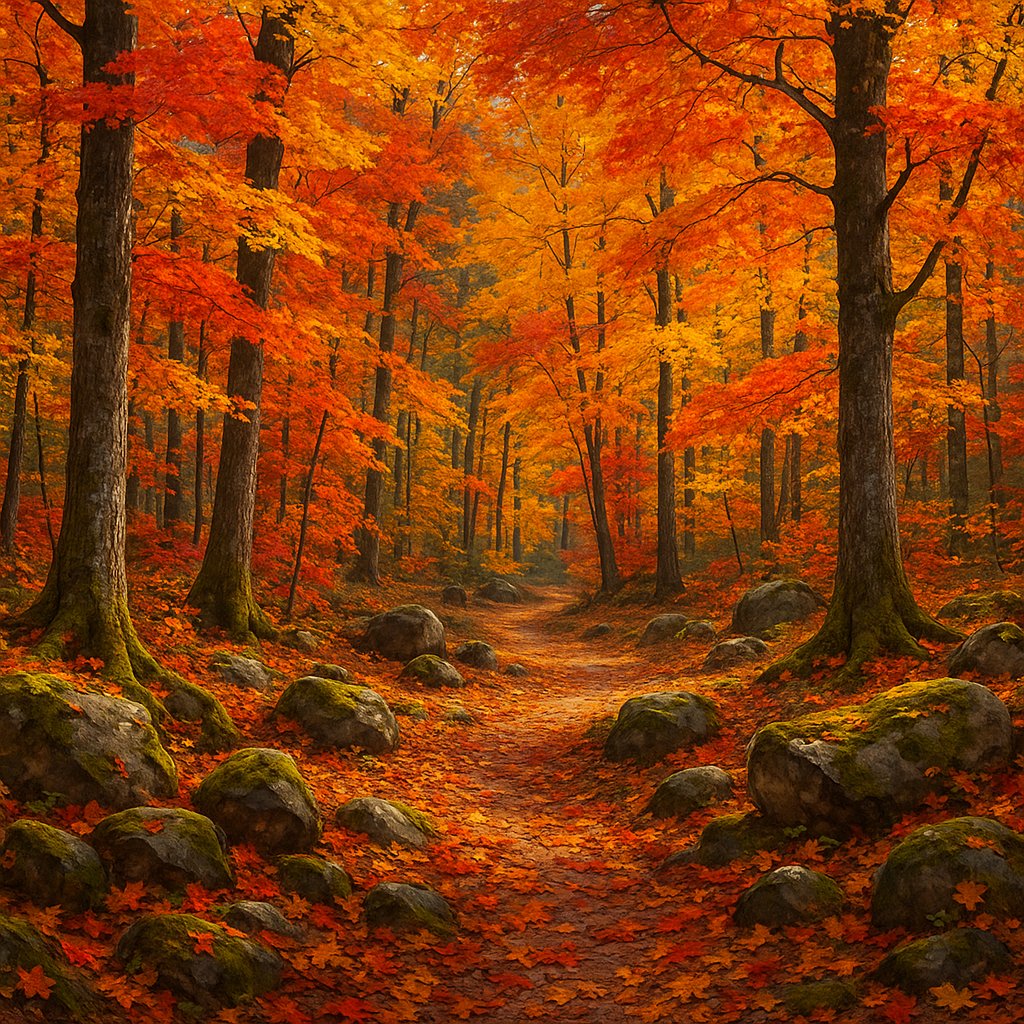 Vibrant Autumn Forest Pathway