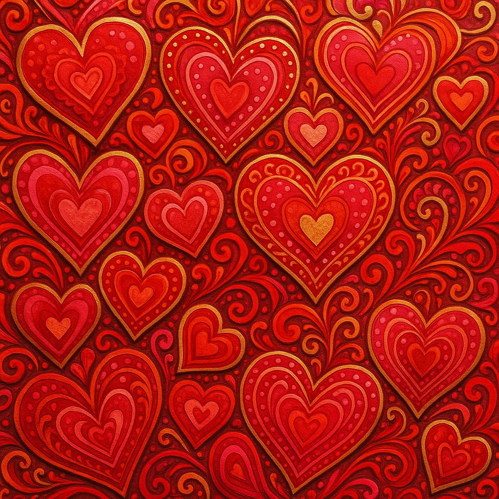 Vibrant Heart Pattern Art