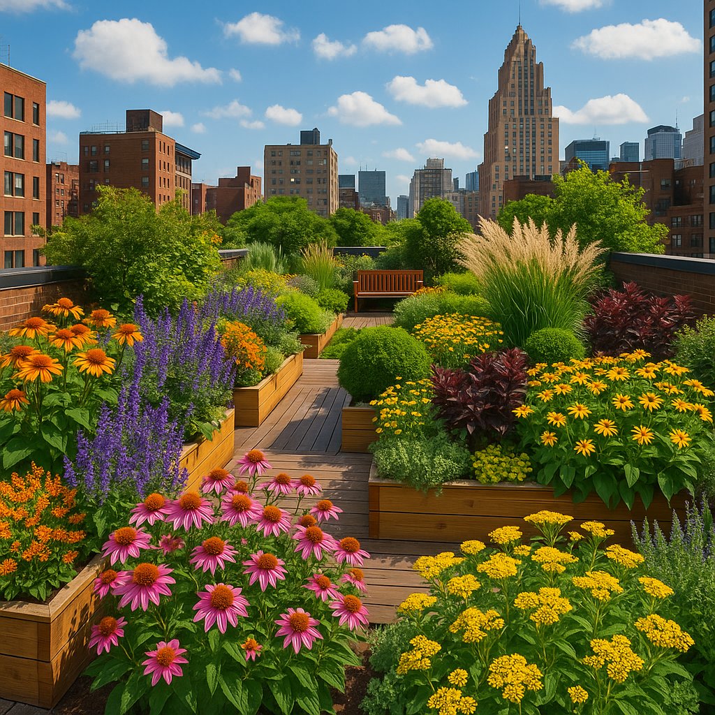 Vibrant Rooftop Oasis