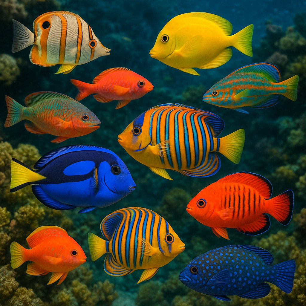 Vibrant School of Tropical Fish