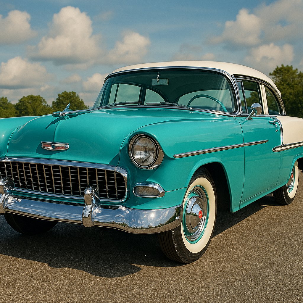 Vintage 1950s Turquoise Car