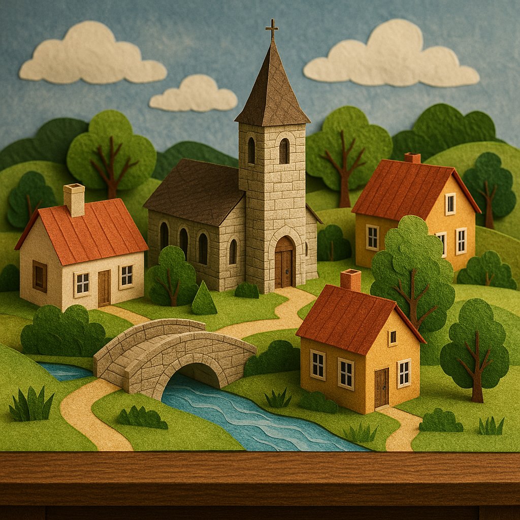 Charming Paper Village Diorama