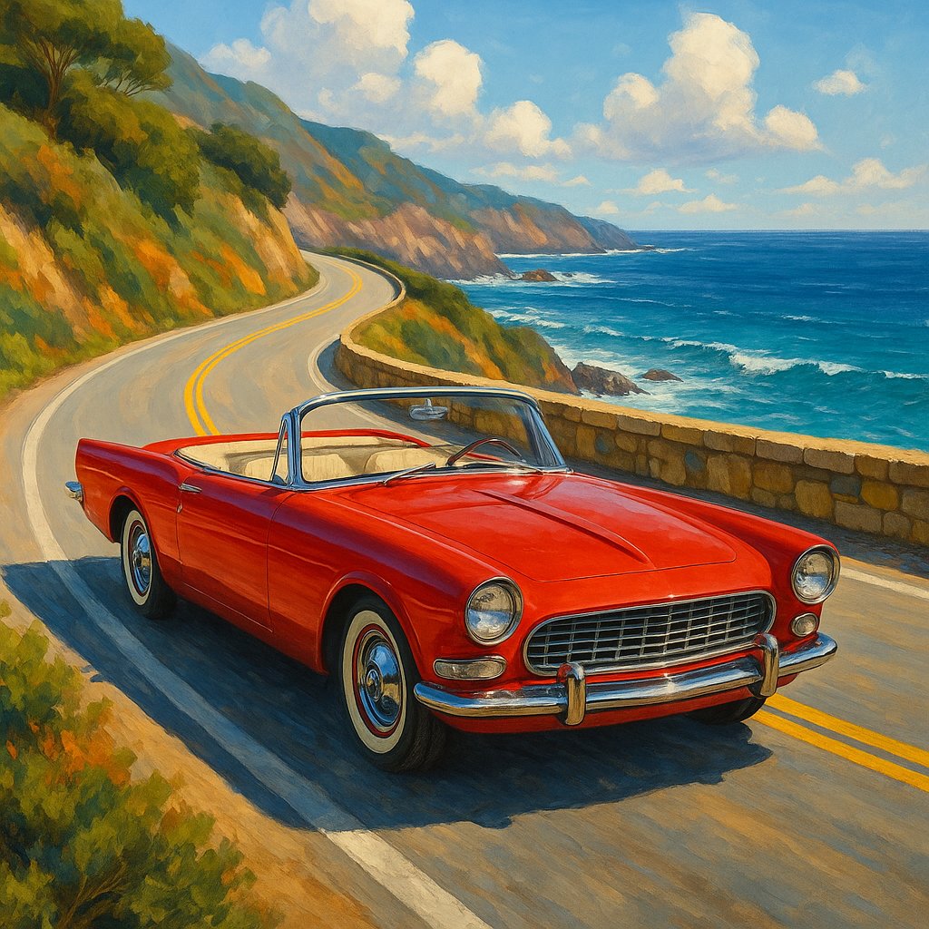 Classic Convertible on Coastal Drive