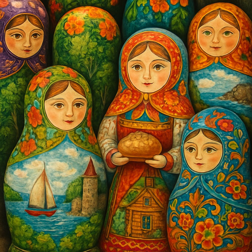 Colorful Matryoshka Doll Display