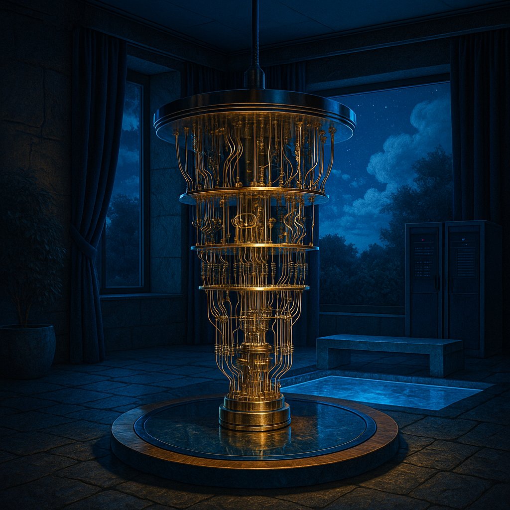 Futuristic Quantum Computer Room