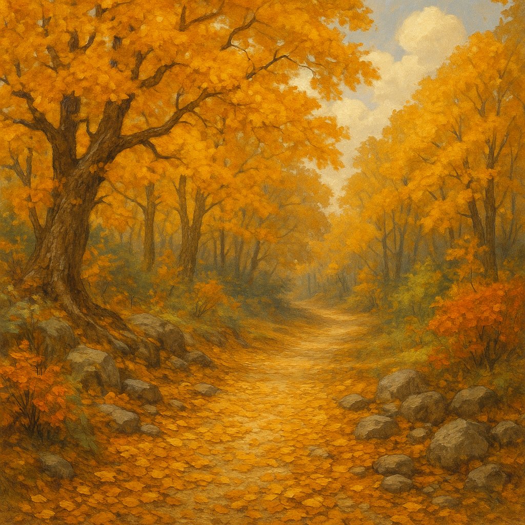 Golden Autumn Forest Path