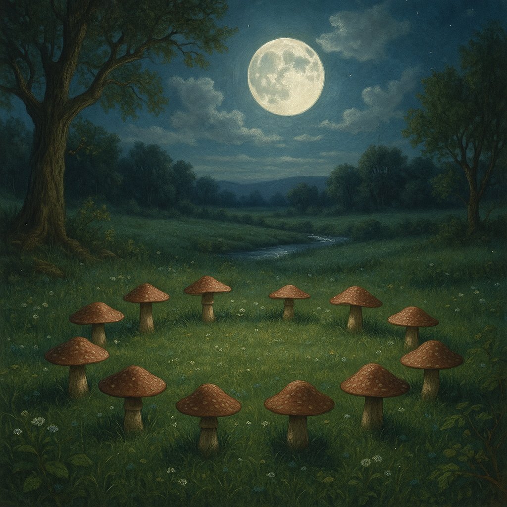 Moonlit Fairy Circle in Meadow