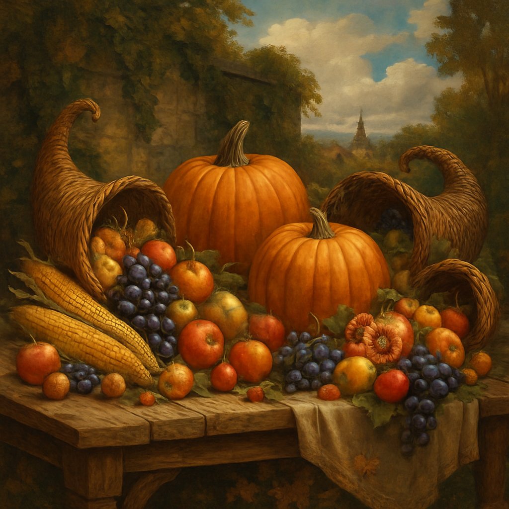 Ornate Harvest Feast Display