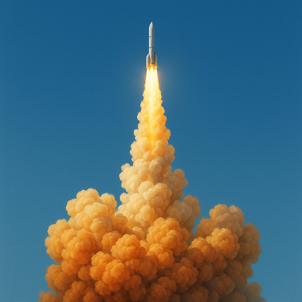 Rocket Launch into Blue Skies