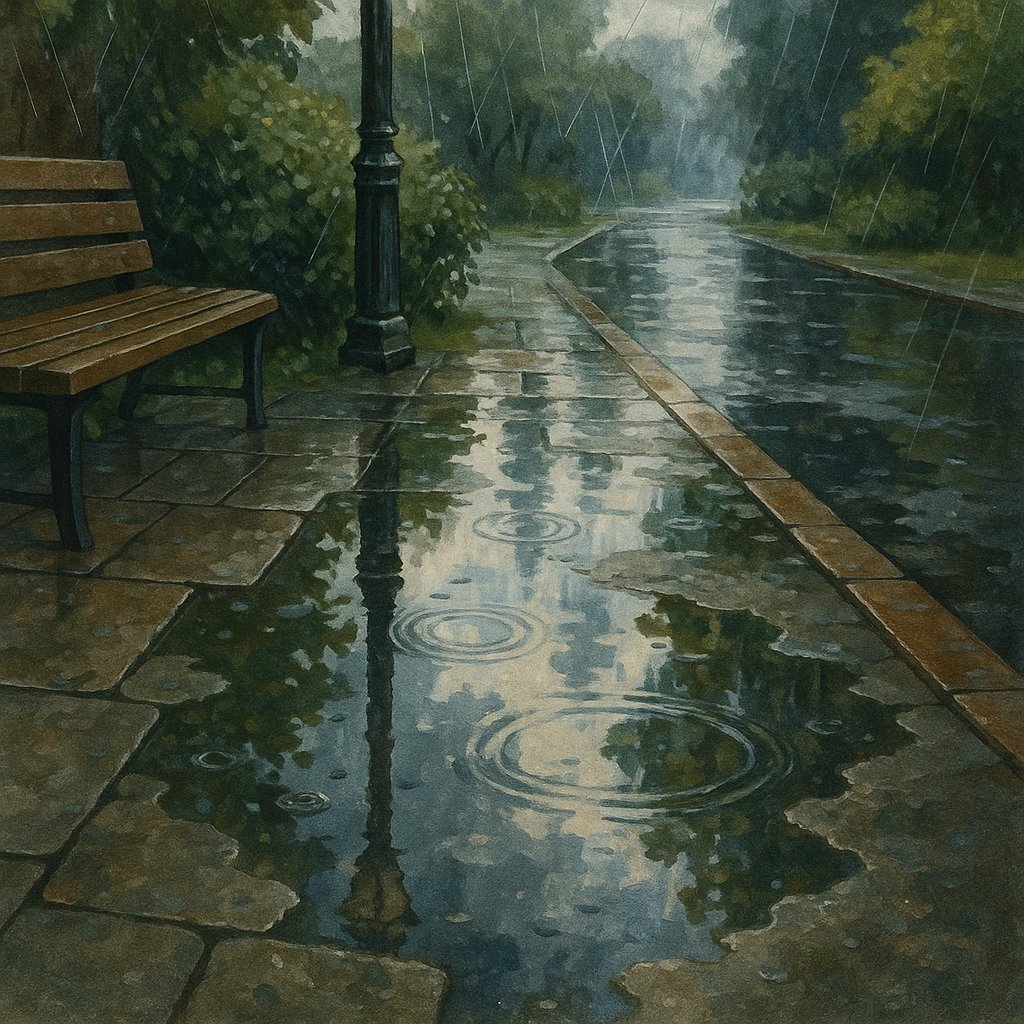 Serene Rainy Reflections