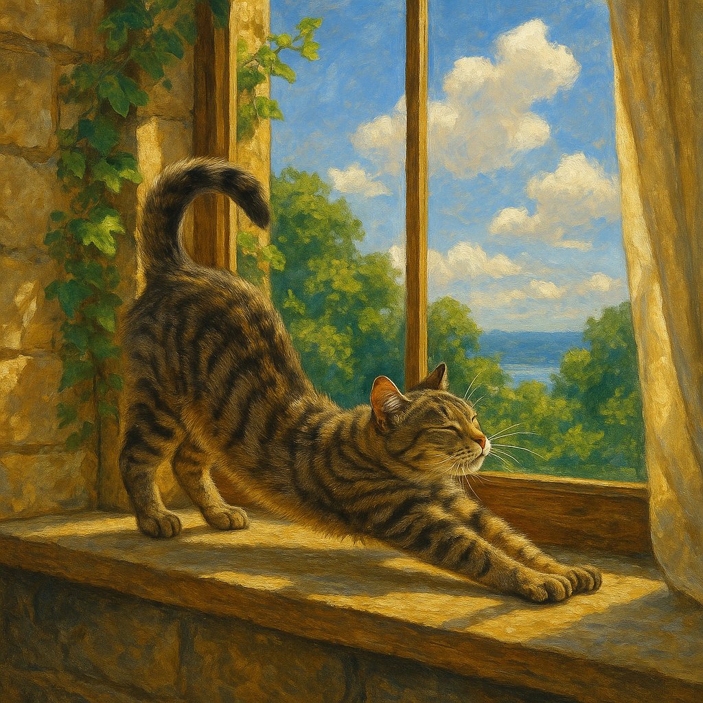 Tabby Cat in Sunny Window