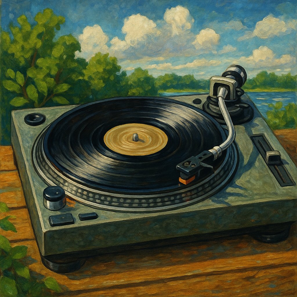 Turntable in Tranquil Landscape