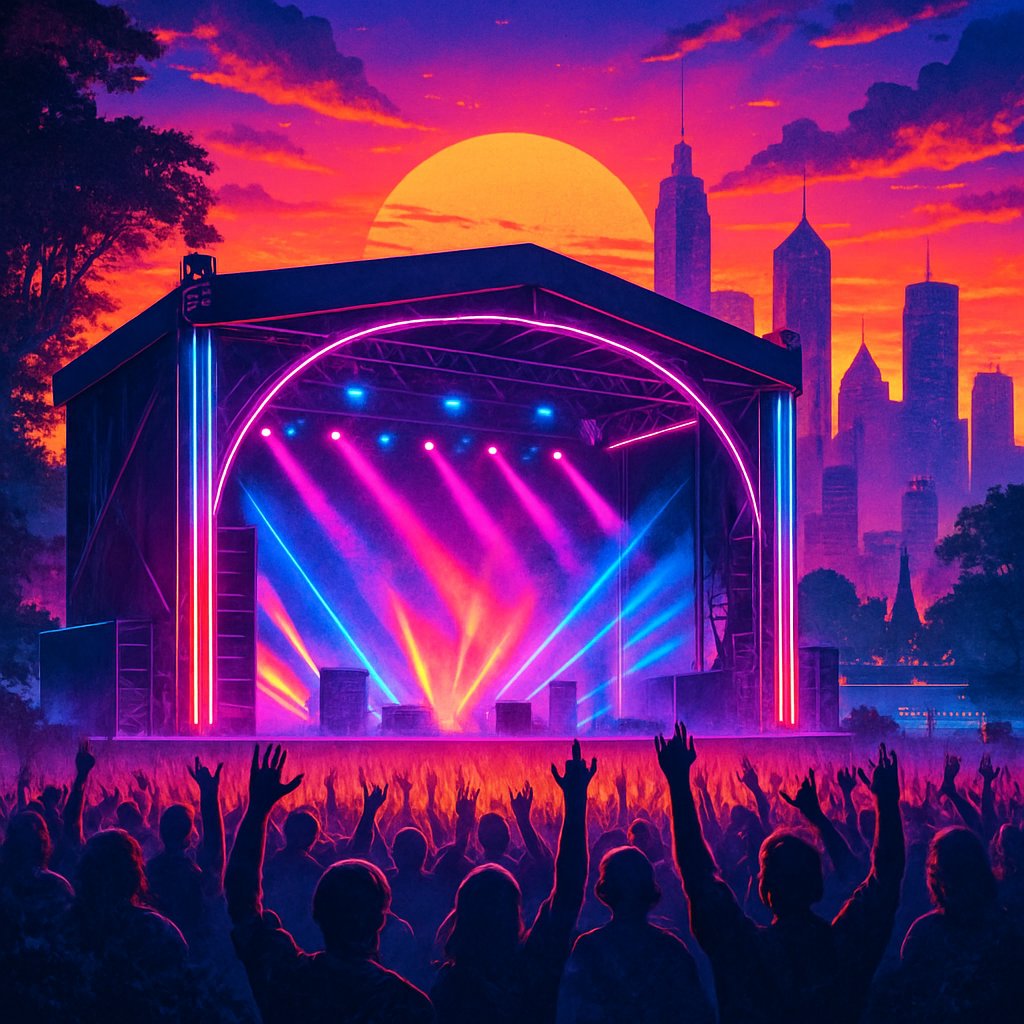 Vibrant Sunset Concert Scene
