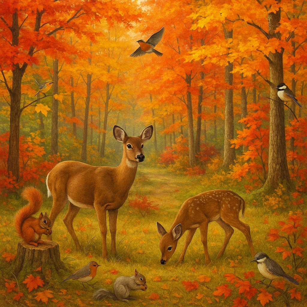 Autumn Forest with Wildlife
