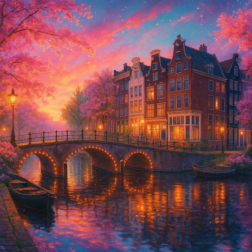 Dreamlike Amsterdam Canals in Spring