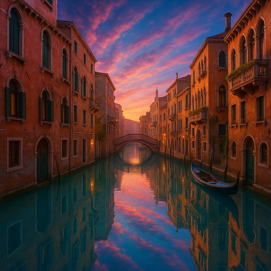 Dreamlike Venice Canals at Dawn