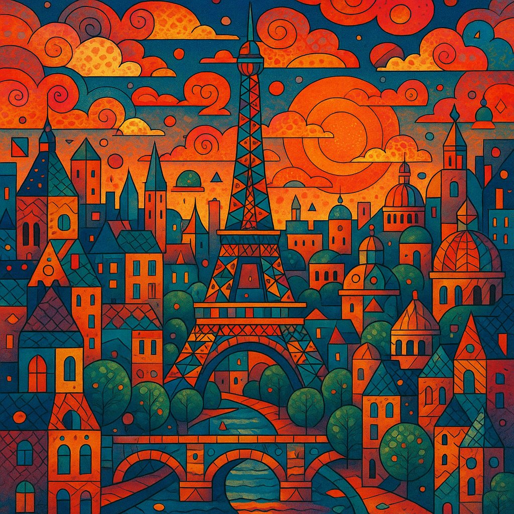 Fantastical Paris at Sunset