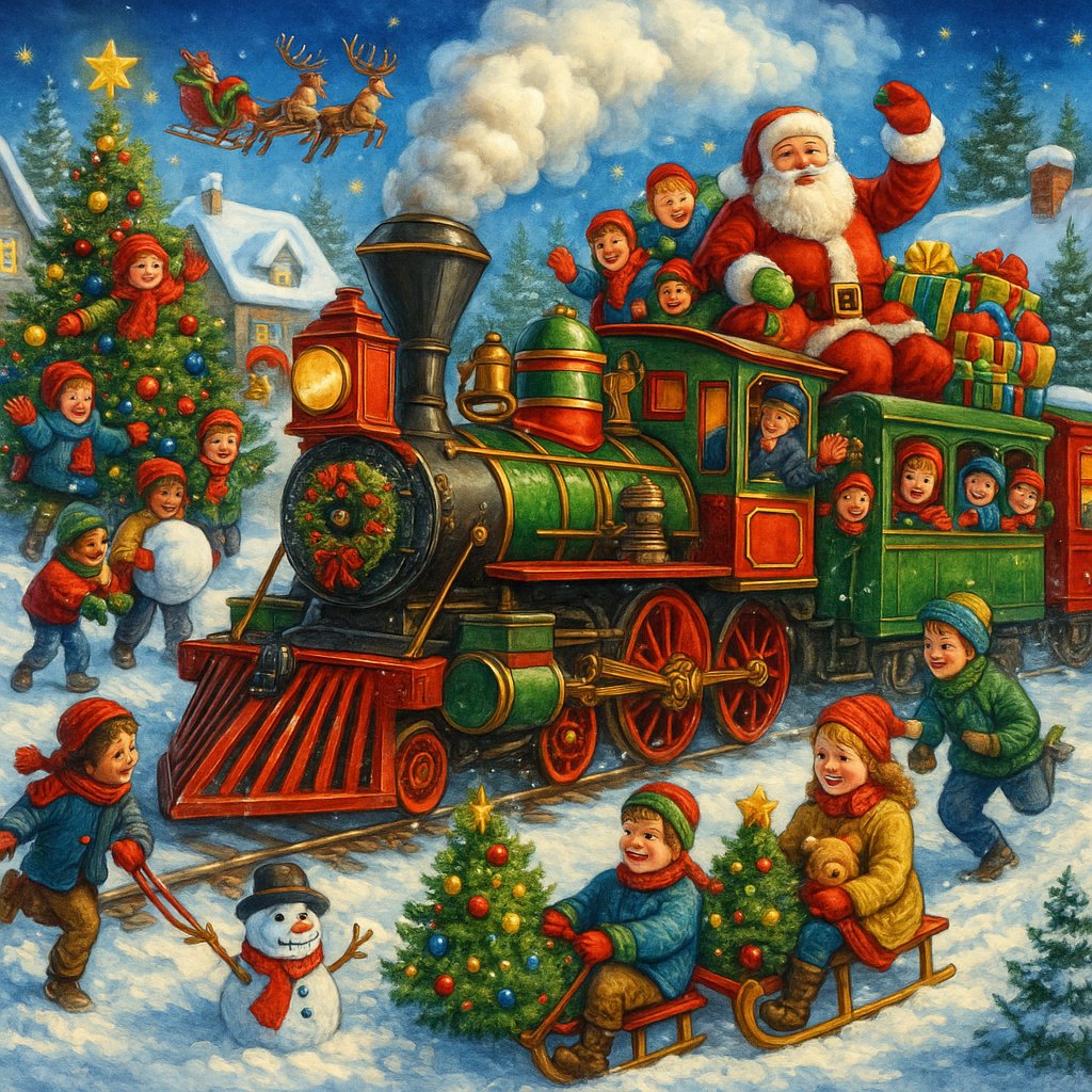 Festive Holiday Train Ride
