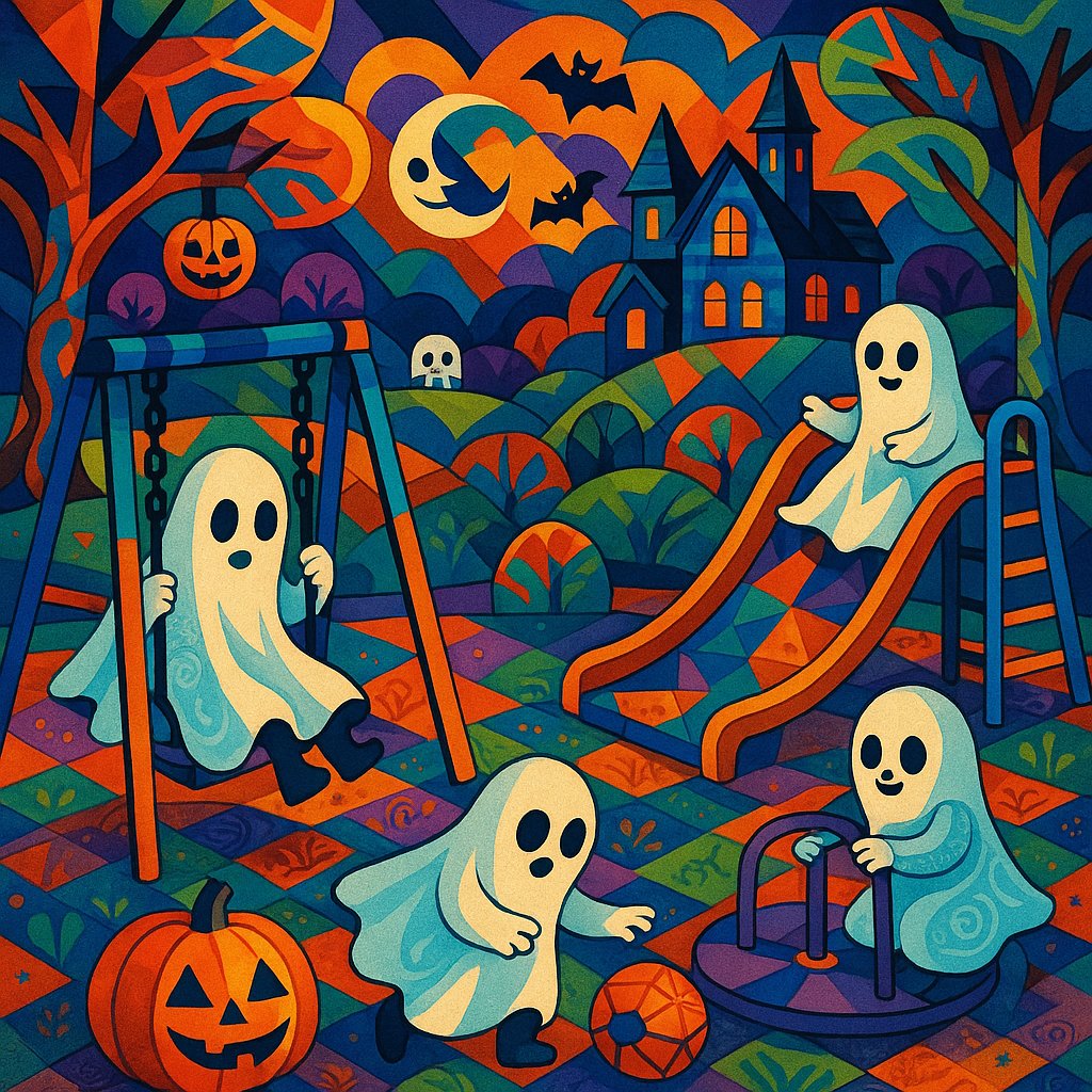 Ghostly Children Playing in the Park