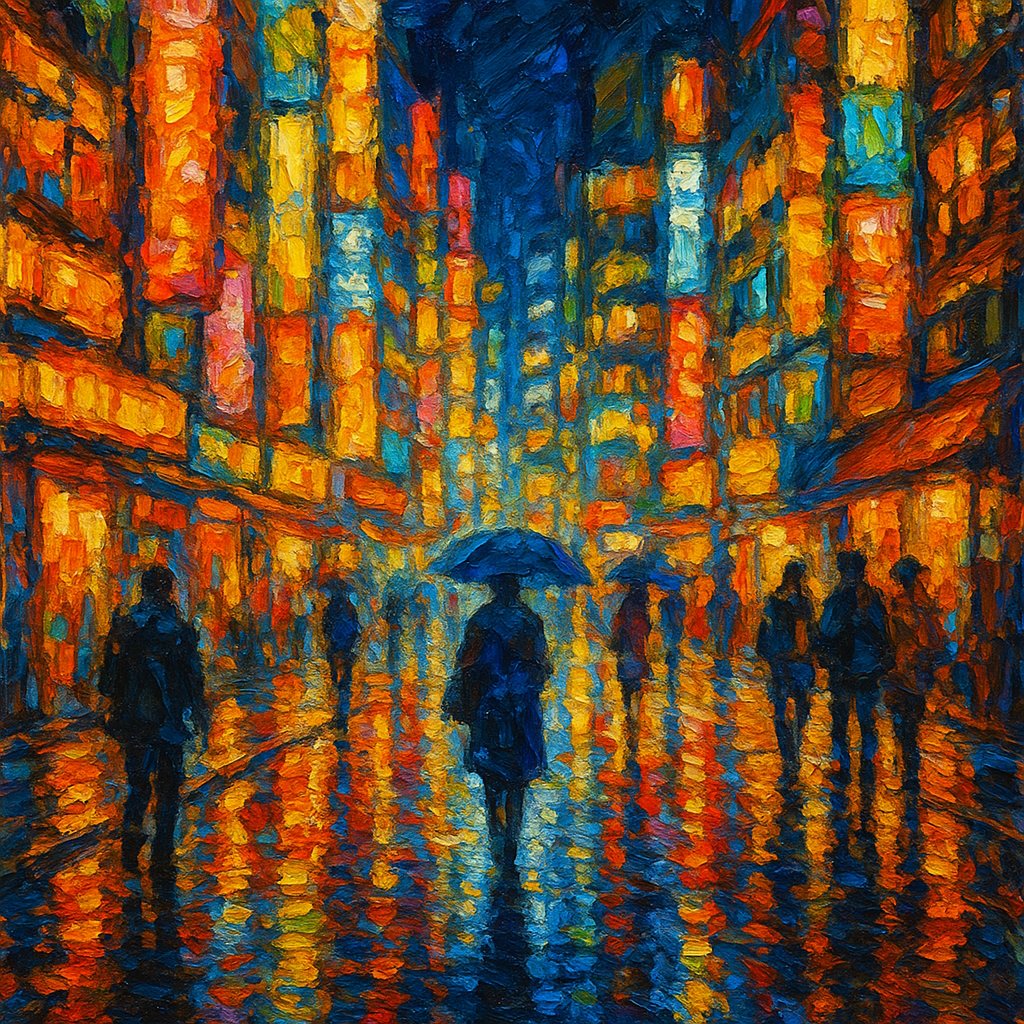 Impressionist Tokyo Night Streets