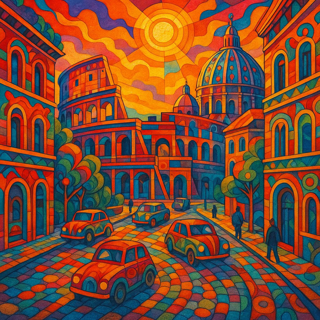 Pop-Surrealism Rome at Golden Hour