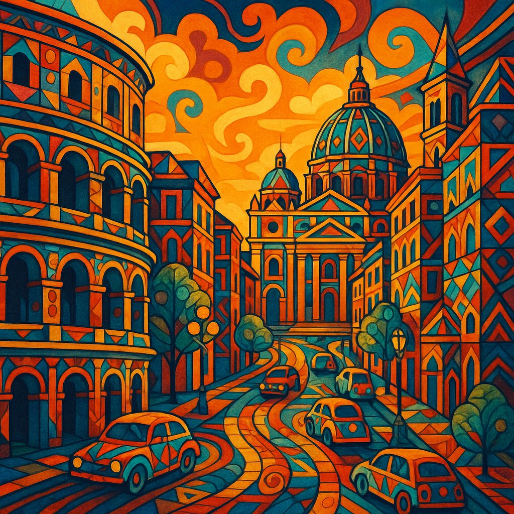 Pop-Surrealism Rome at Golden Hour