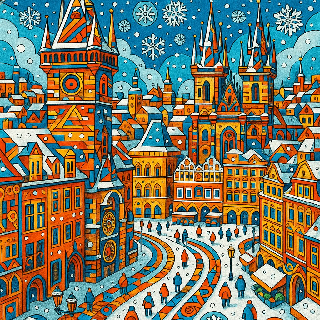 Pop-Surrealism Winter Wonderland in Prague Old Town