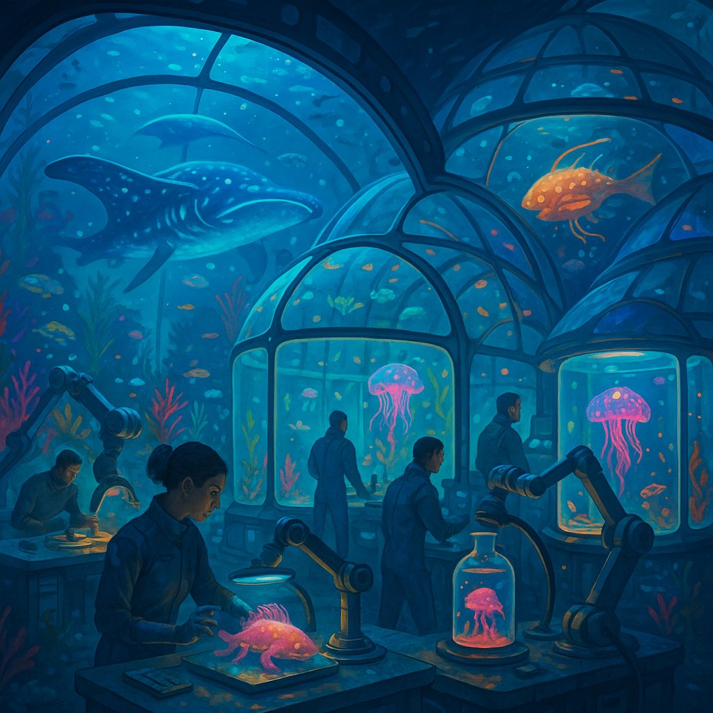 Underwater Research Facility on an Ocean Planet