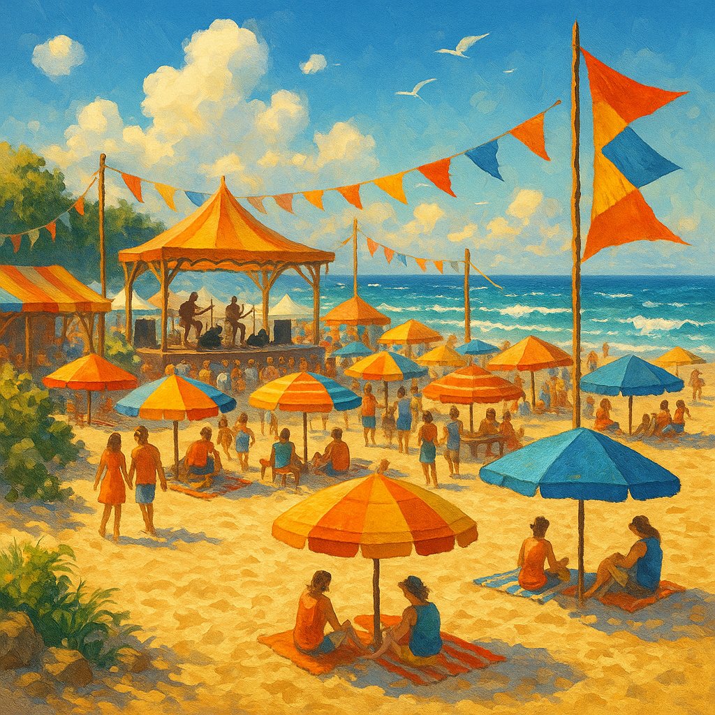 Vibrant Beach Festival Scene