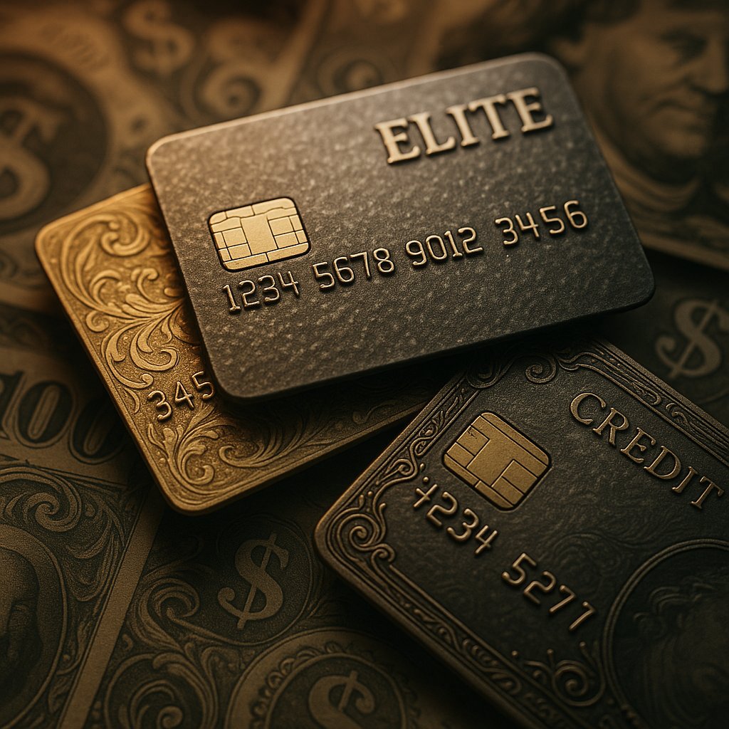Arcane Elite — Gilded Credit Cards Close-Up