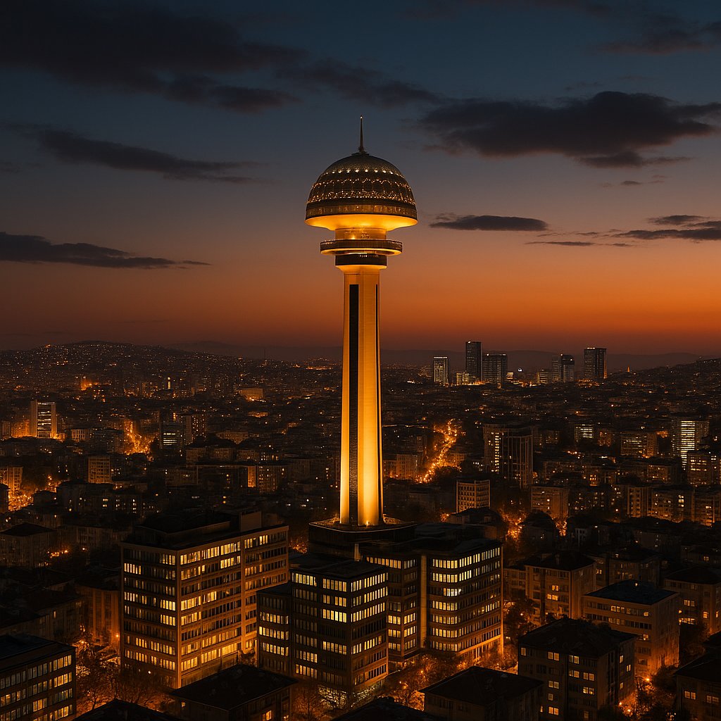 Atakule Tower at Dusk — Ankara Skyline