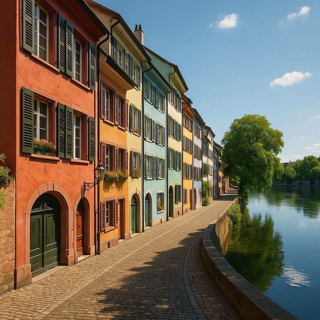 Basel Old Town Riverside — Colorful Facades Along the Rhine