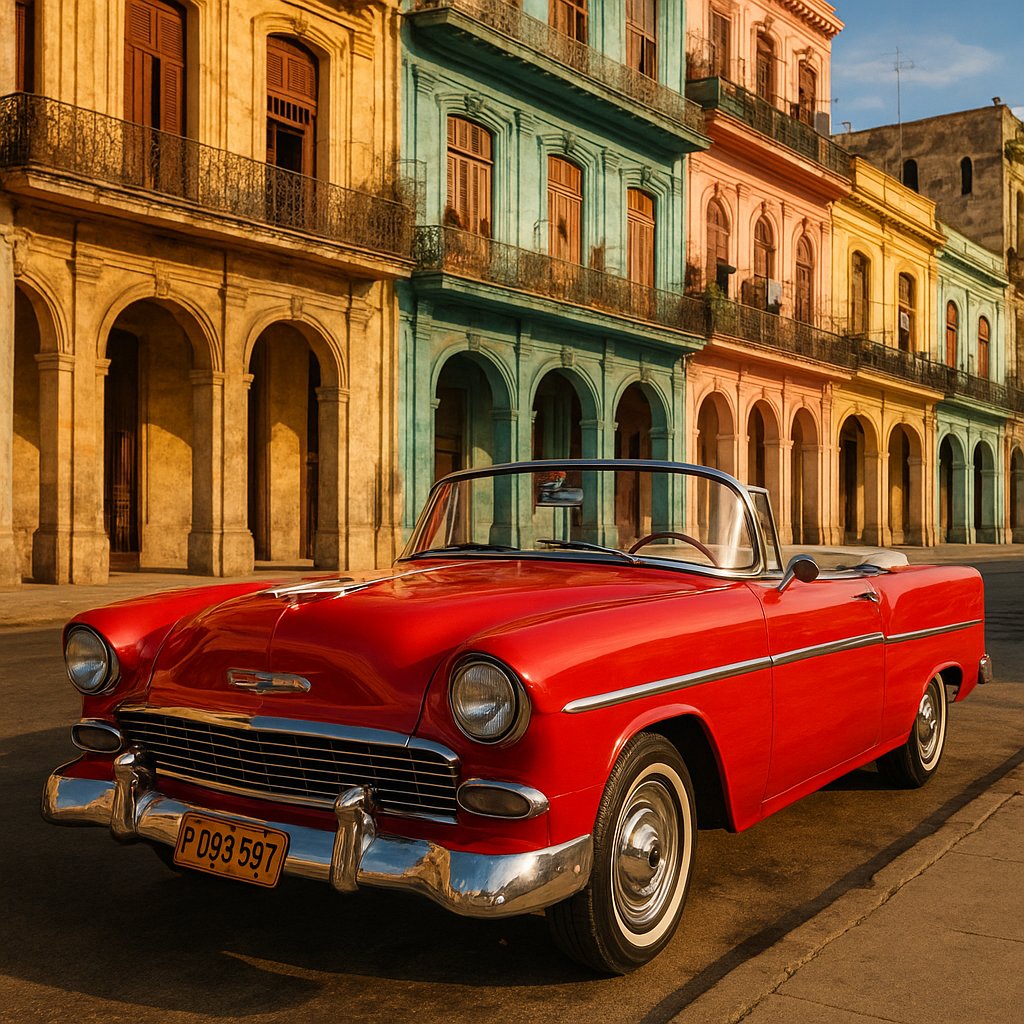 Classic Red Convertible in Havana