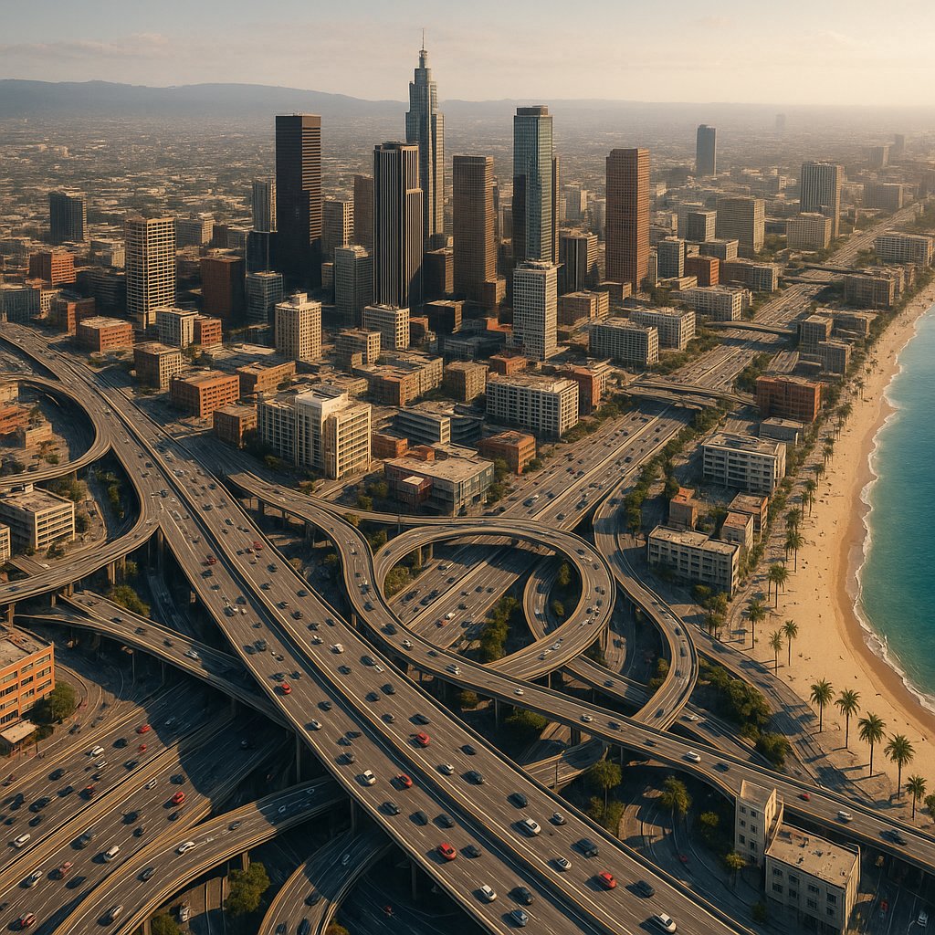 Coastal Metropolis — Aerial Game World