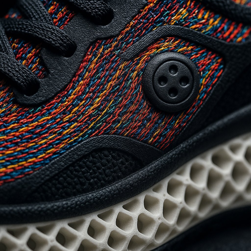 Extreme Close-Up: High-Contrast Running Shoe with Honeycomb Lattice Midsole