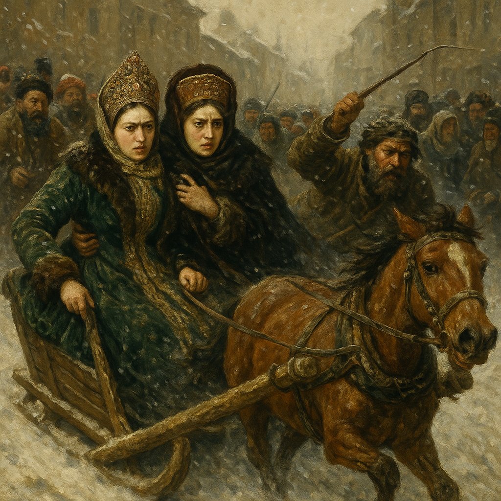 Flight Through the Snow: Noblewomen on a Winter Sled