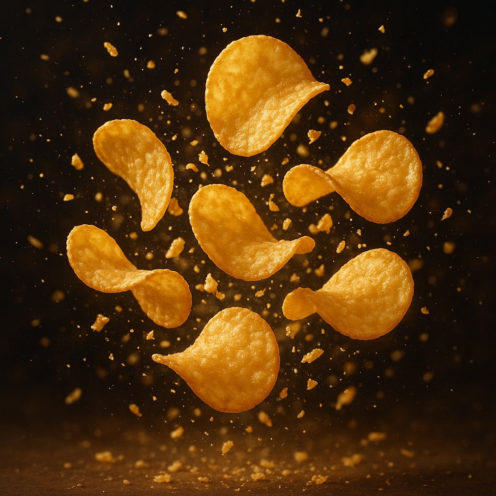 Golden Crunch — Potato Chips in Midair