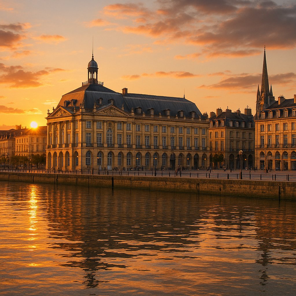 Golden Sunset on the Bordeaux Riverfront