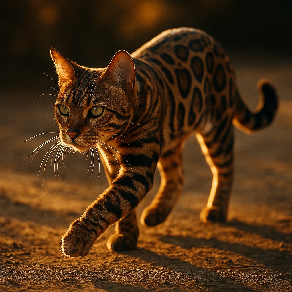 Golden Walk: Bengal in Sunset Light