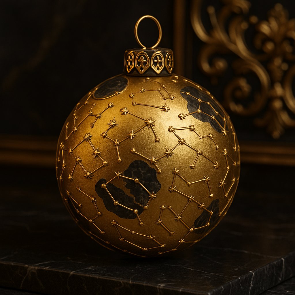 Golden Zodiac Christmas Sphere